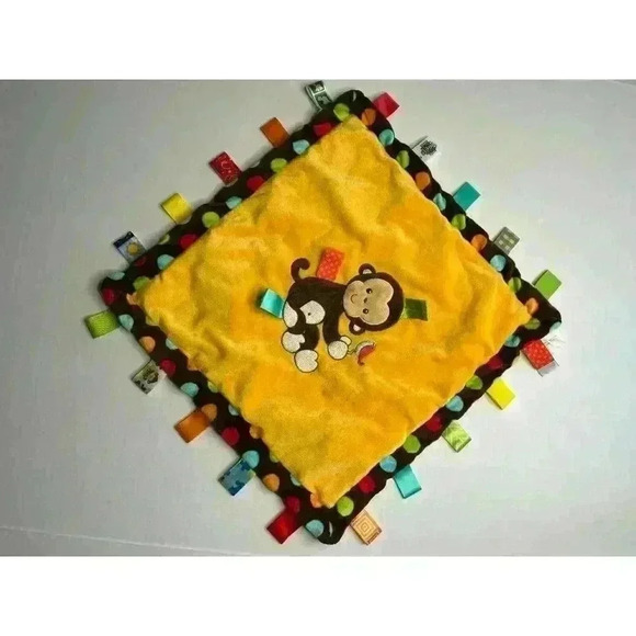 Mary Myer Baby Taggies Lovey Security Blanket Monkey Bird Orange - Picture 5 of 11